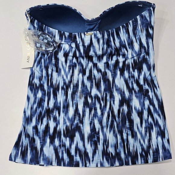 Anne Cole Twist-Front Shirred Bandeau Tankini Top - Picture 7 of 8